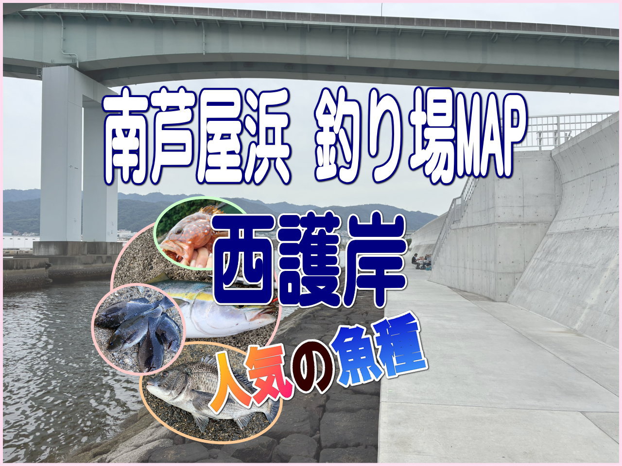 南芦屋浜 釣り場MAP 西護岸