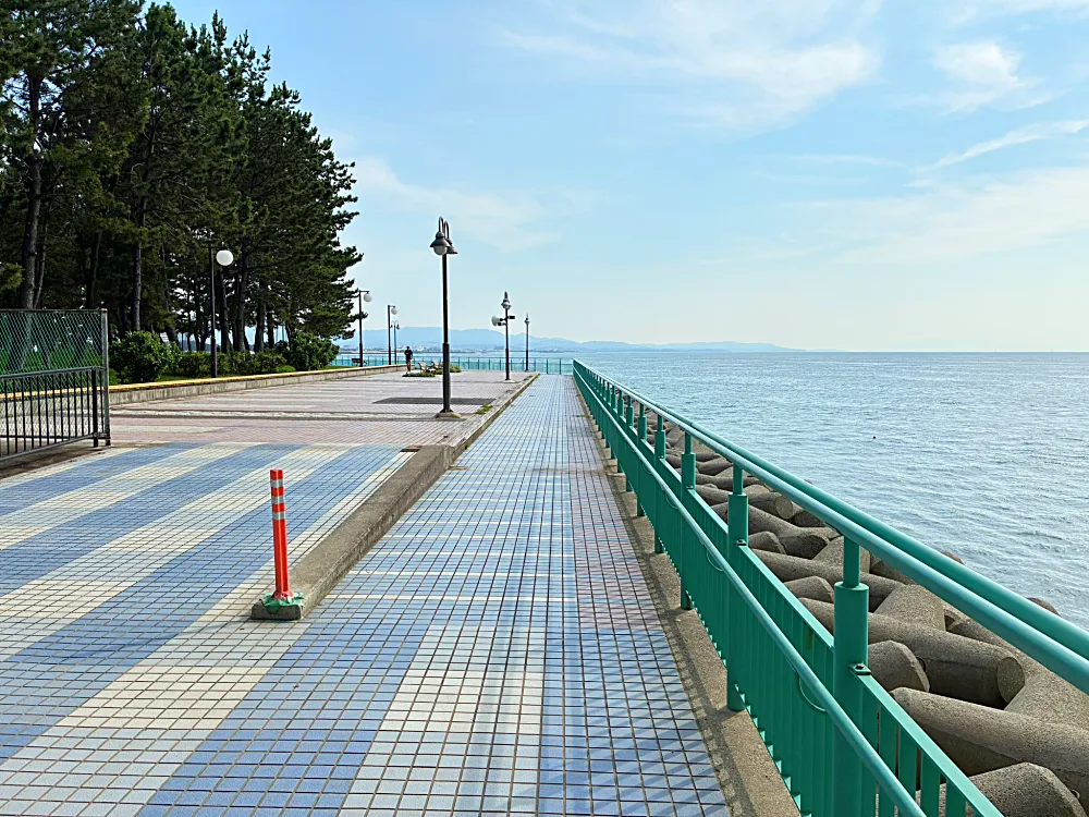 関空連絡橋の左側の遊歩道の様子