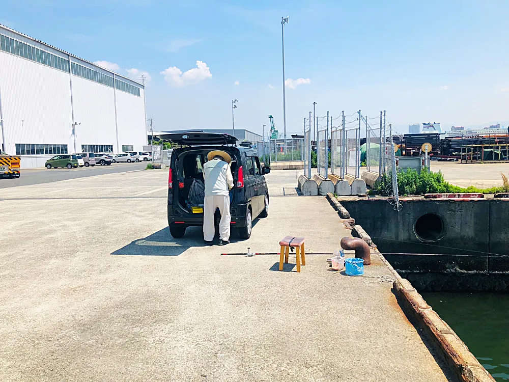 PASCO前の風景⑦左コーナー/向こうがは釣り禁止